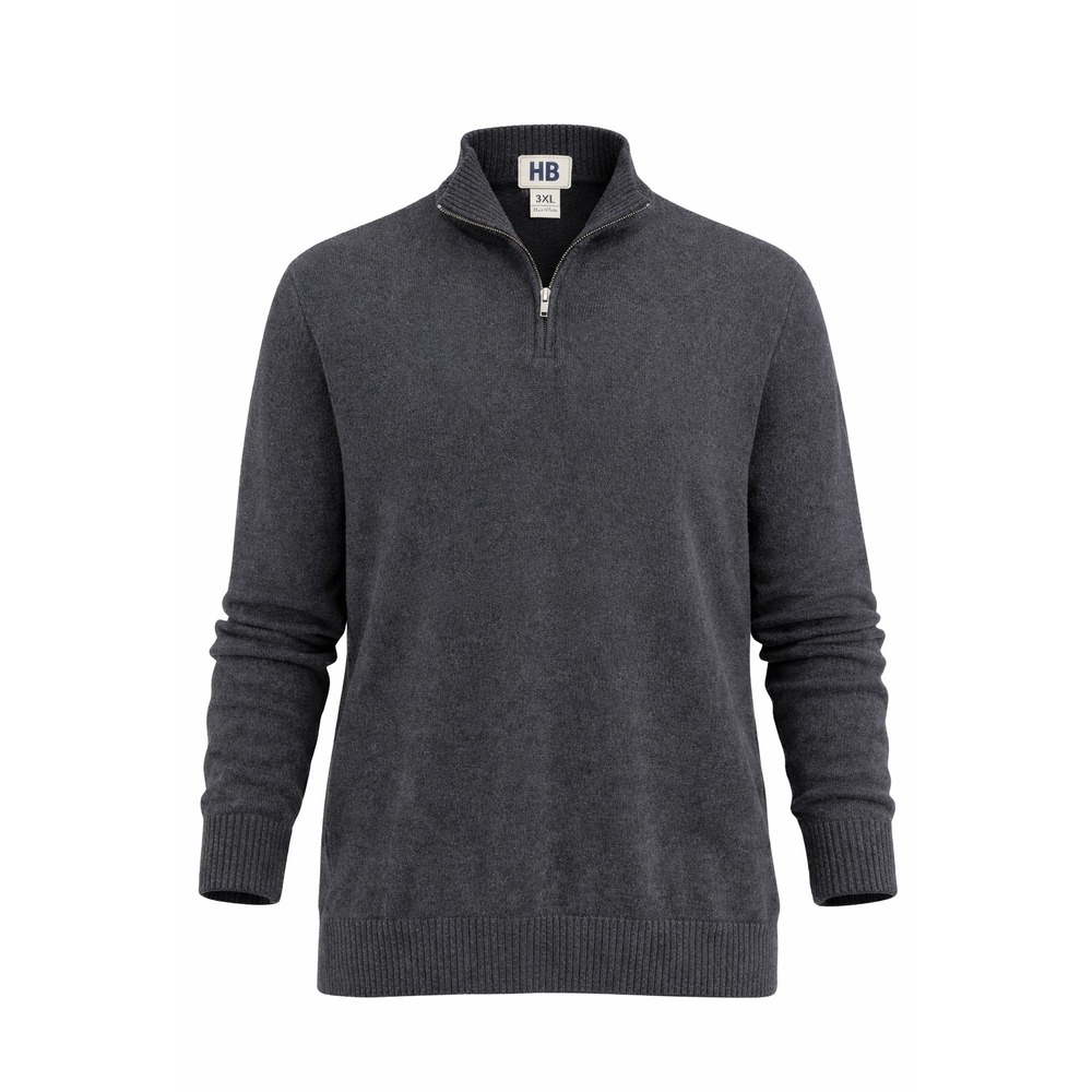 HB Mens 3XL Big Tall Gray Quarter Zip Pullover Sweater Knit Mock Neck Casual